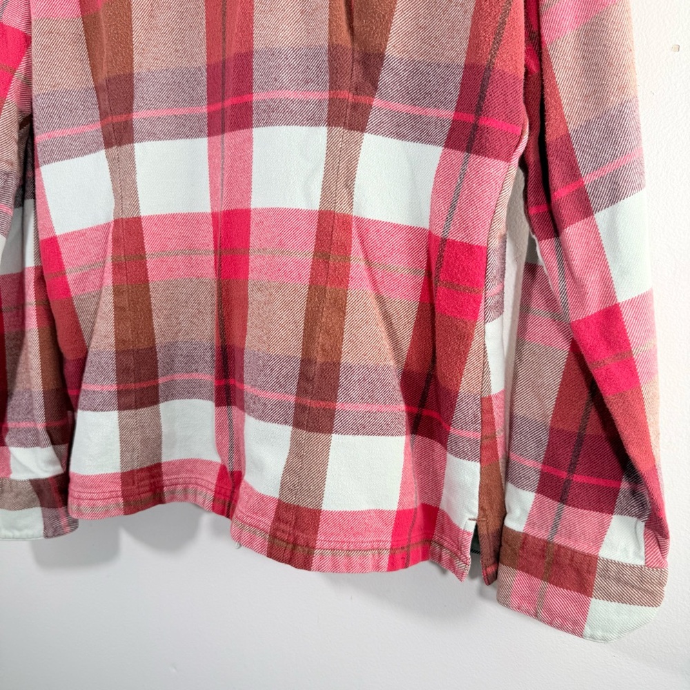 Patagonia Women’s Long Sleeve Fjord Flannel Button Down Shirt Red White 14 - Picture 10 of 10